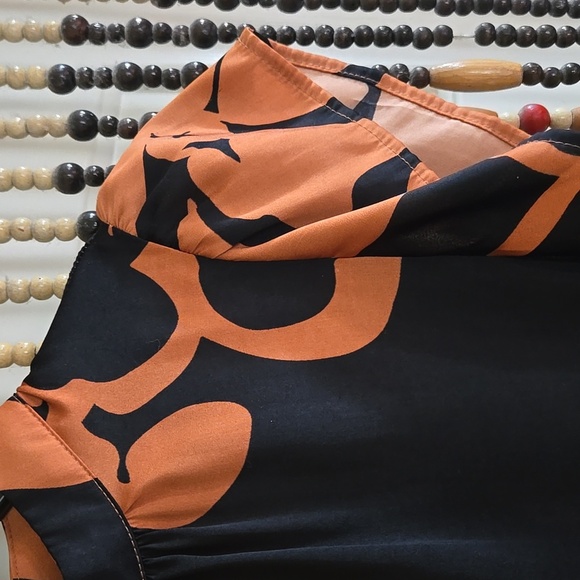 Nine West Black and Orange Floral Blouse - Picture 2 of 5